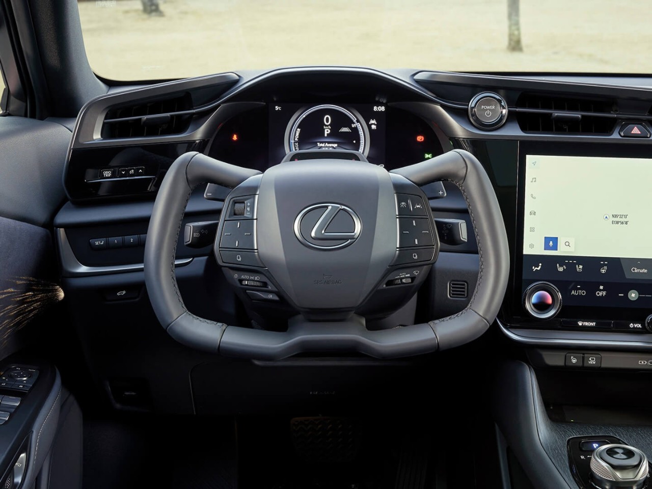 Le volant Steer-by-Wire en forme de papillon dans le cockpit du Nouveau Lexus RZ